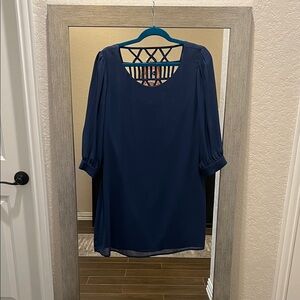 HeartSoul Navy Blue Top with Lattice Detail